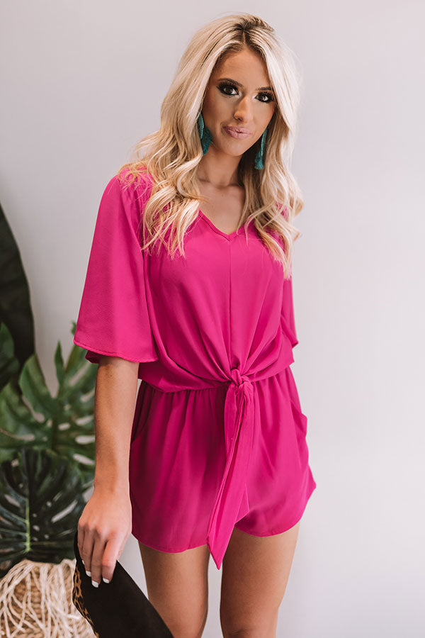 Take Me To Tribeca Romper In Fuchsia Image - 2