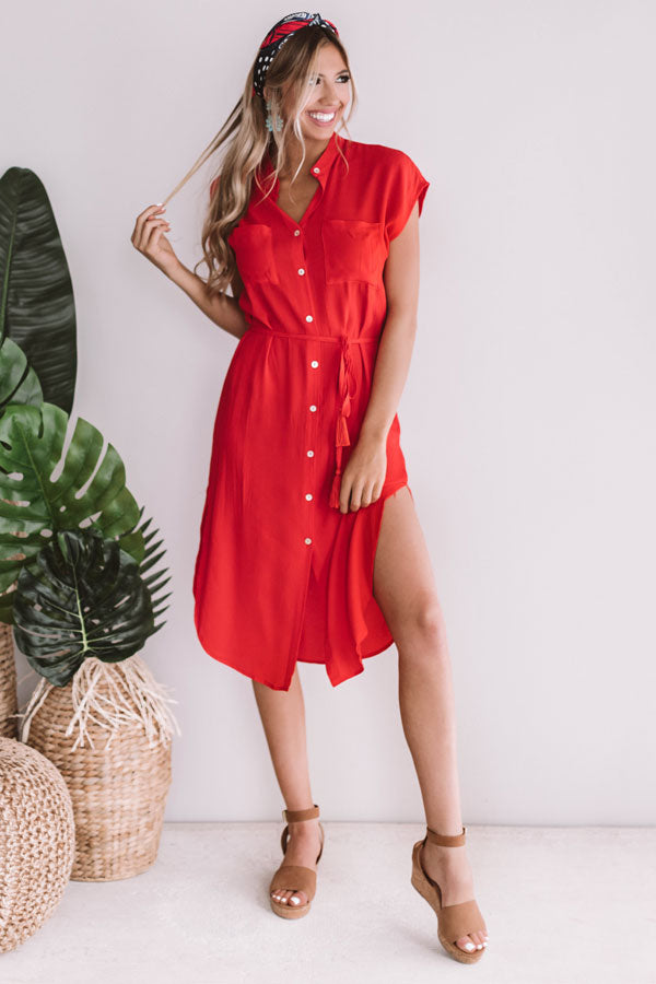 Prettier By The Pacific Midi In Red