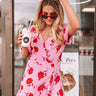 Island Sunsets Wrap Dress In Pink Image - 1