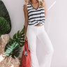 Beachy Bonfire Stripe Boyfriend Tank In Riveside Image - 1