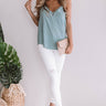 Happy Hearts Lace Trimmed Tank In Deep Aqua Image - 1