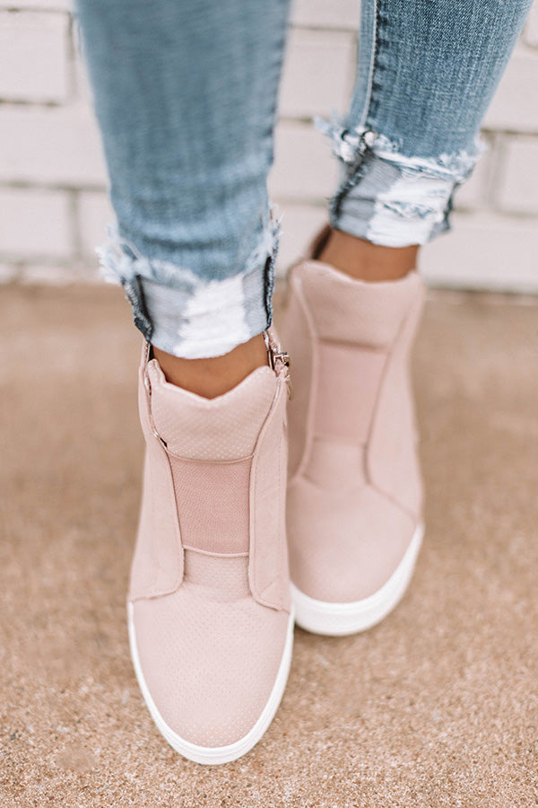The Karlie Perforated Bootie In Blush Image - 3