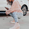 The Karlie Perforated Bootie In Blush Image - 1