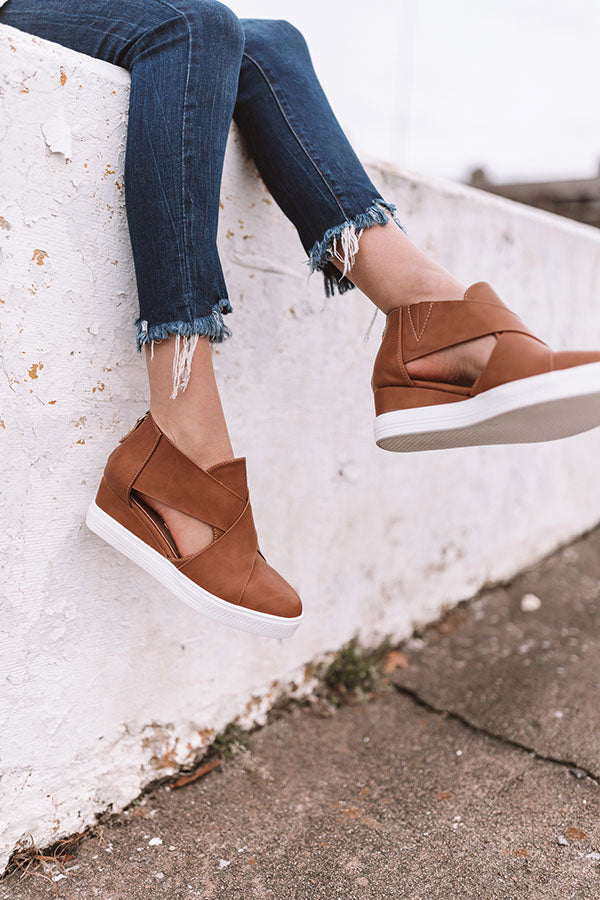 The Calum Faux Leather Bootie In Camel Image - 3