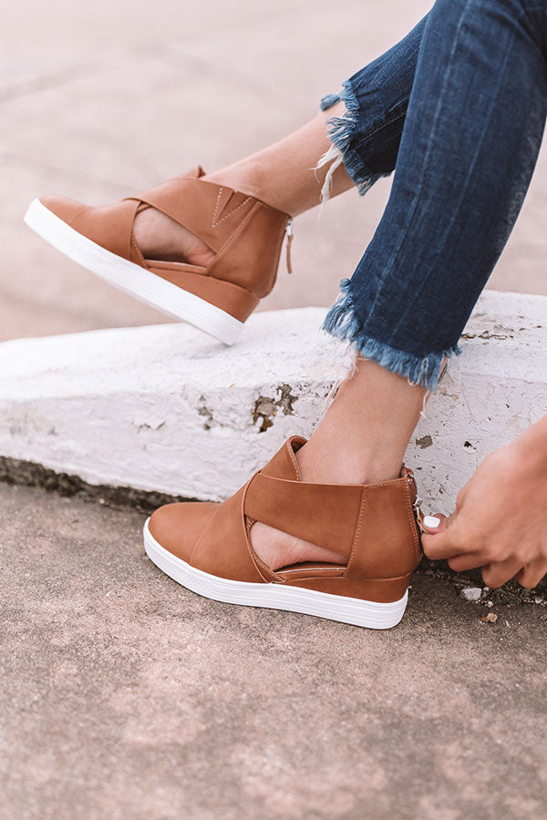 The Calum Faux Leather Bootie In Camel Image - 1
