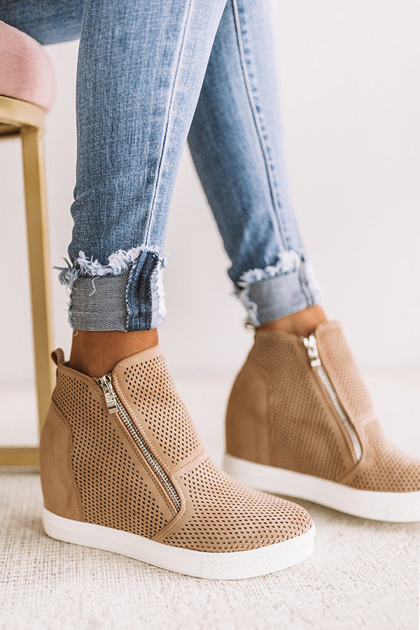 The Asher Perforated Bootie In Iced Latte Image - 1