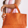 Uptown Bliss Woven Tote In Persimmon Image - 1