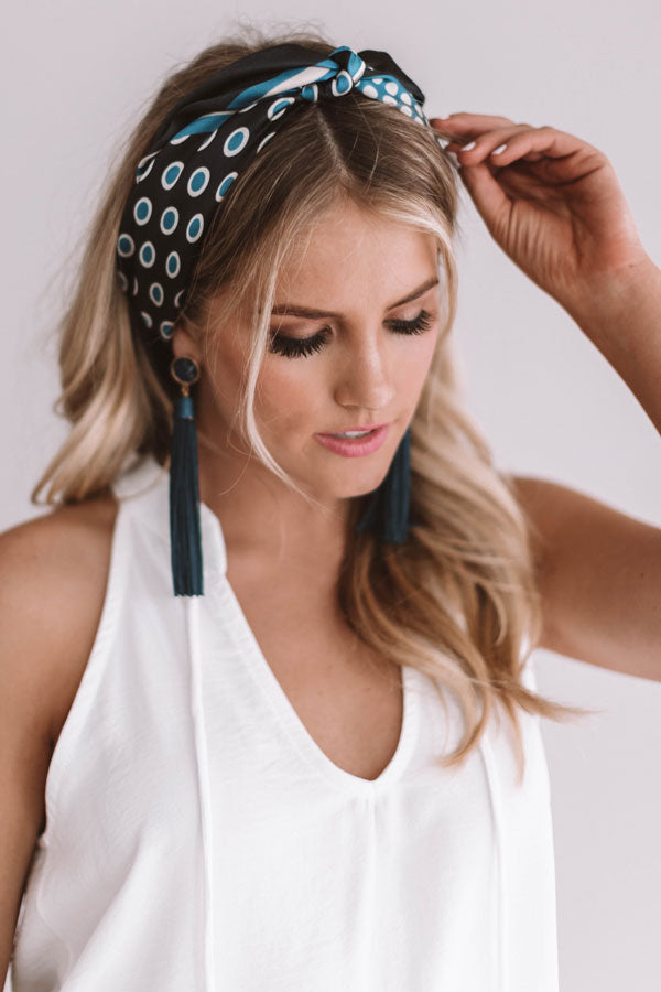 Coasts And Toasts Polka Dot Scarf In Blue