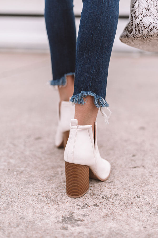The Bonnie Faux Leather Peep Toe Bootie Image - 5