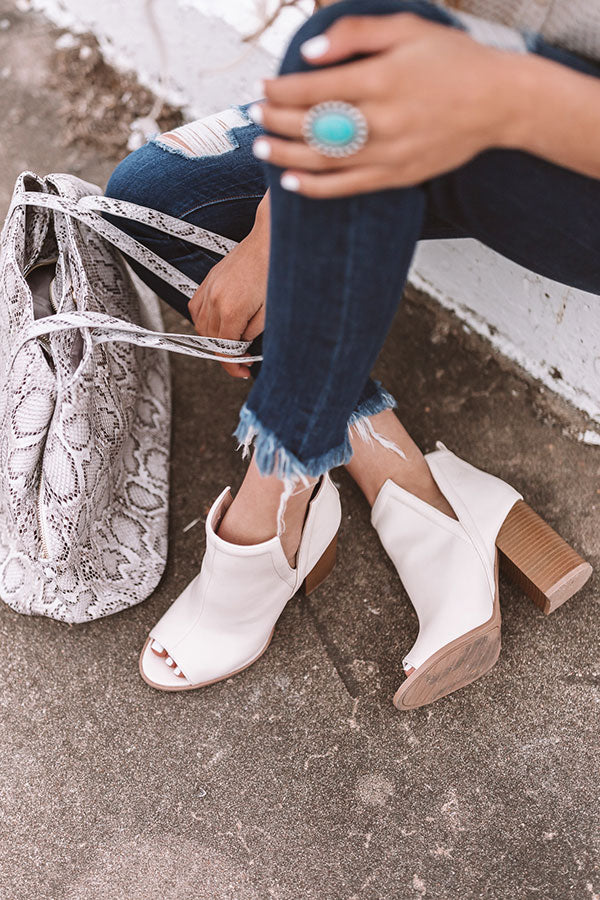 The Bonnie Faux Leather Peep Toe Bootie Image - 1