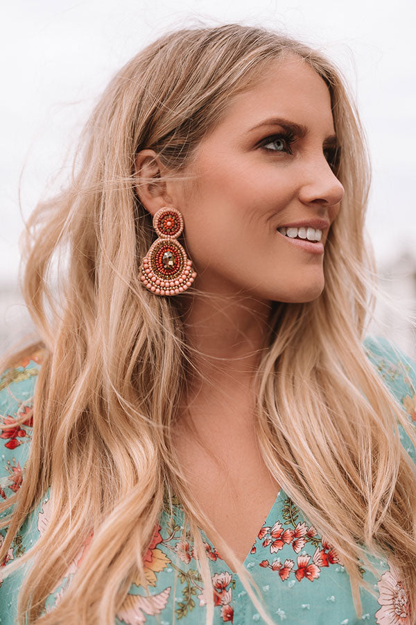 Genuinely Charming Earrings In Peach