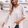 Something Special Waffle Knit Top In Warm Taupe Image - 1