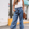 The Brooke High Waist Pants In Medium Wash Image - 1