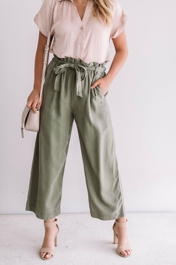 The Brooke High Waist Pants In Sage
