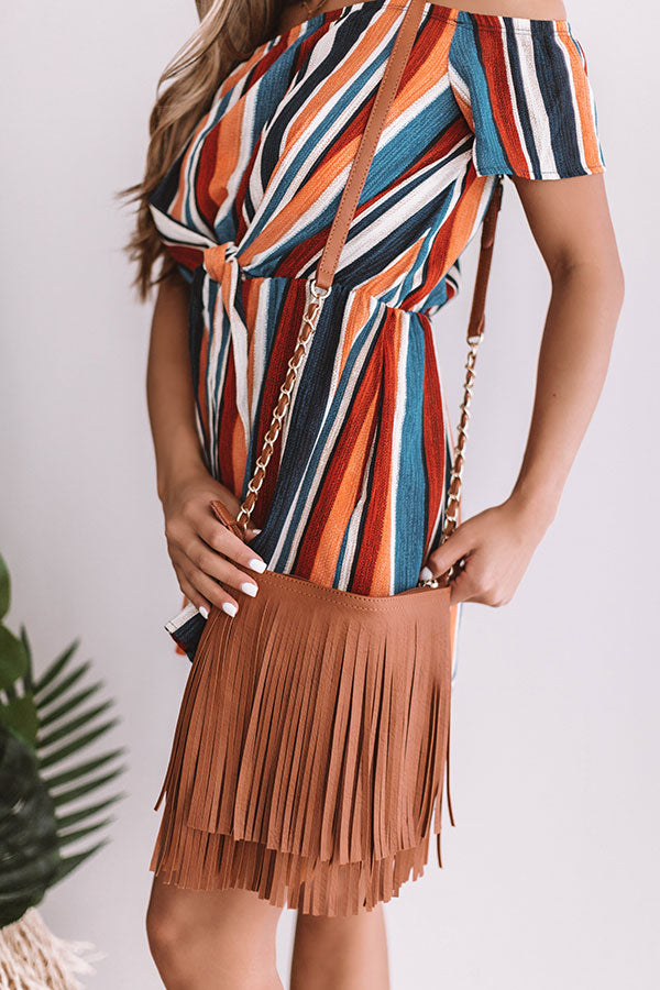 Right On Cue Fringe Crossbody In Brown