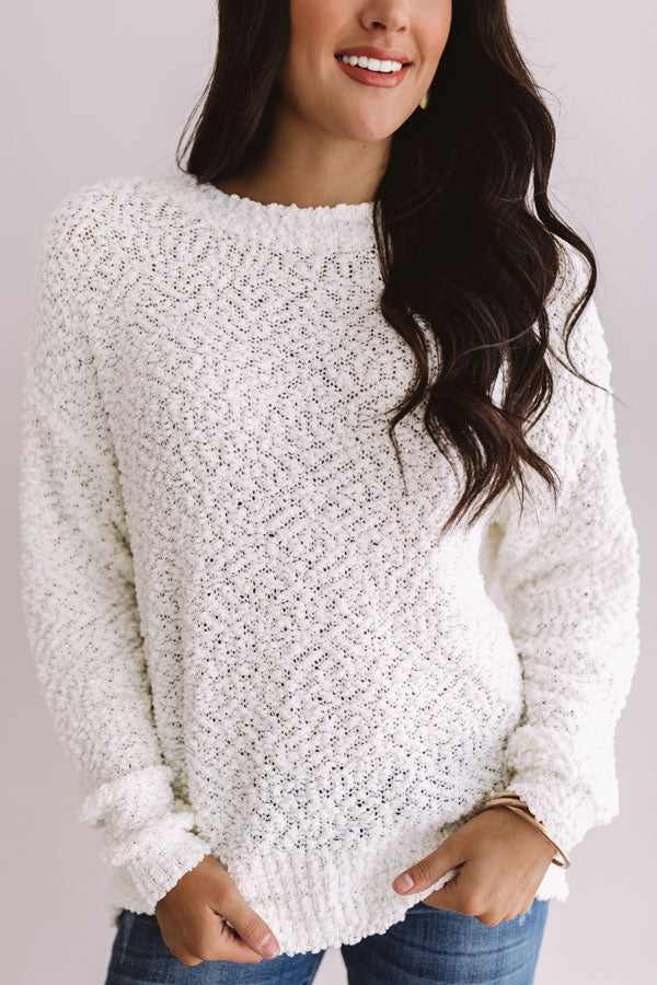 So In Love Knit Shift Sweater In Ivory Image - 2