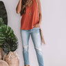 Cocktails And Kisses Shift Tank In Rust Image - 1