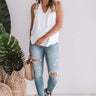 Cocktails And Kisses Shift Tank In White Image - 1