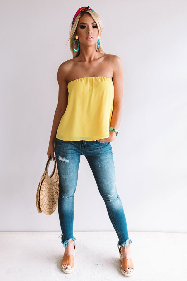 Friday Night Feels Shift Top in Yellow