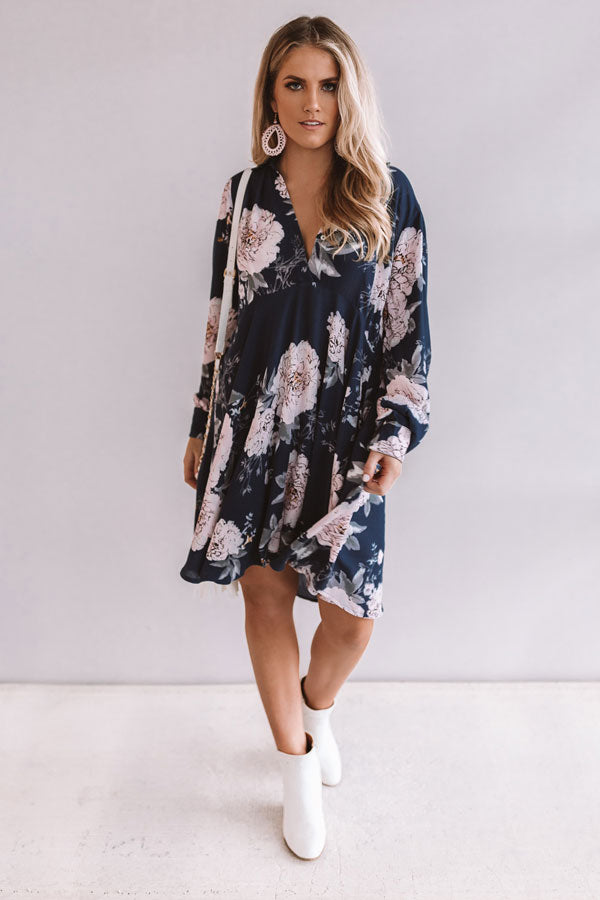 All For Floral Shift Dress in Riverside