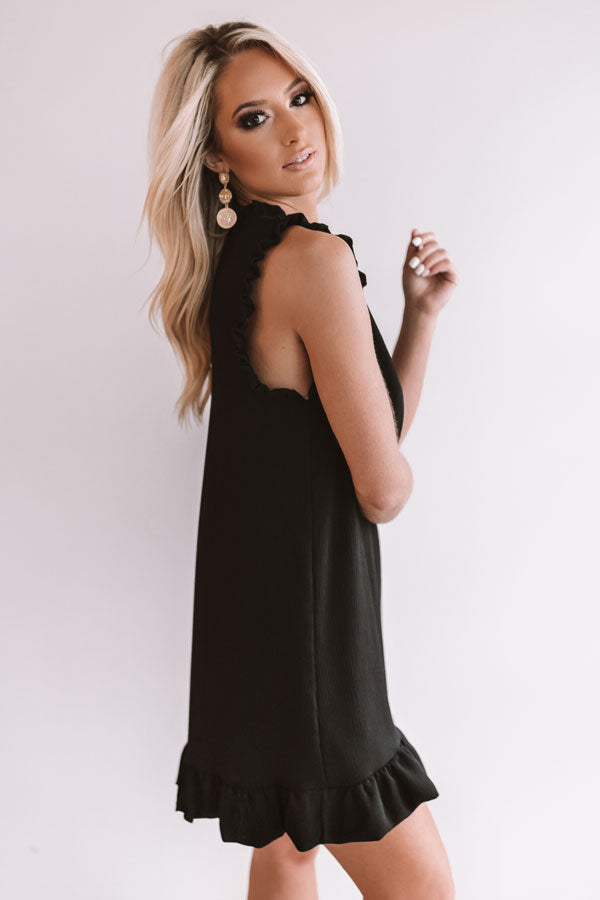Yachts and Kisses Shift Dress in Black Image - 3