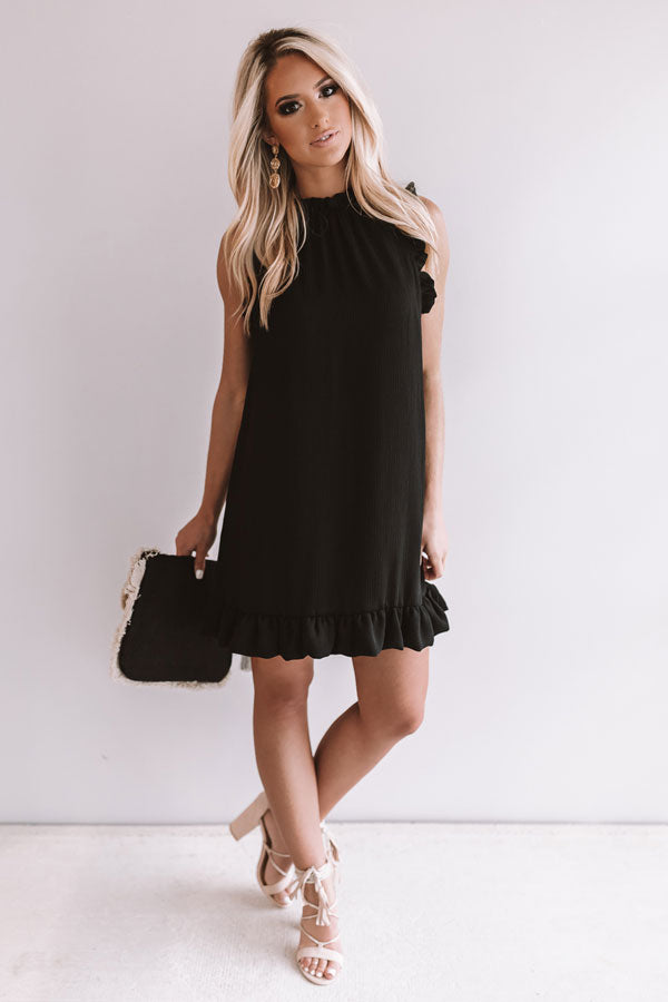Yachts and Kisses Shift Dress in Black Image - 1