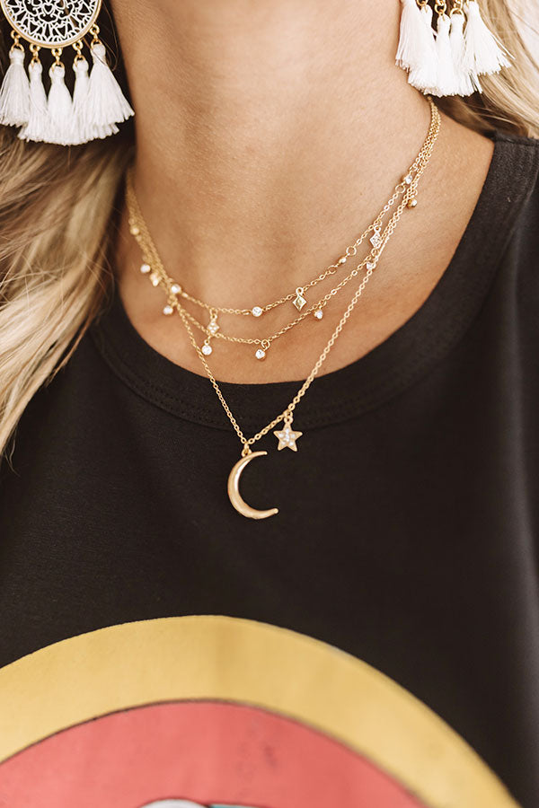 Love You To The Moon And Back Layered Necklace