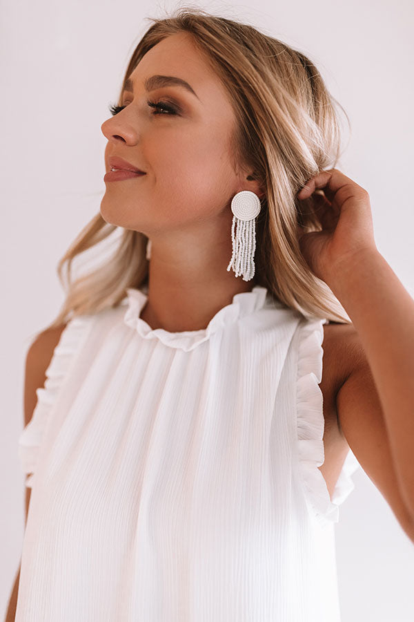 Mojitos In Mykonos Earrings In White