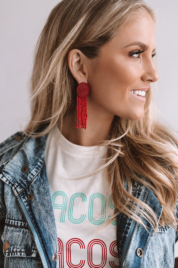 Mojitos In Mykonos Earrings In Red