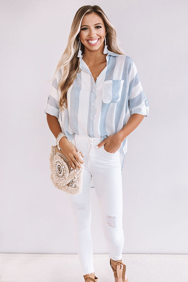 Boardwalk Kisses Shift Top In Navy