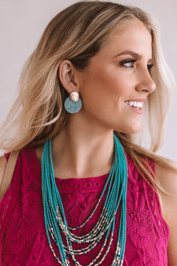 Party In Manhattan Earrings In Aqua