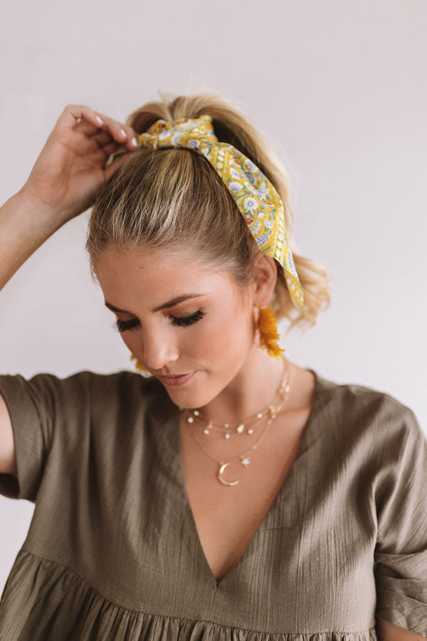 Fields of Wanderlust Scrunchie In Primrose Yellow