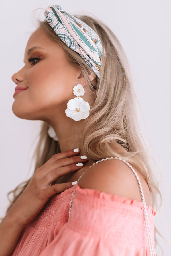 Floral Confessions Earring in White