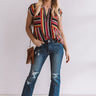 Room Service Stripe Top In Berry Image - 1