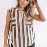 Room Service Stripe Top In Champagne Image - 1