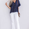 Barcelona On My Mind Babydoll Top in Navy Image - 1