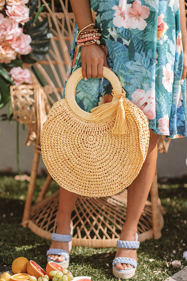 Amalfi Adventure Woven Tote in Yellow