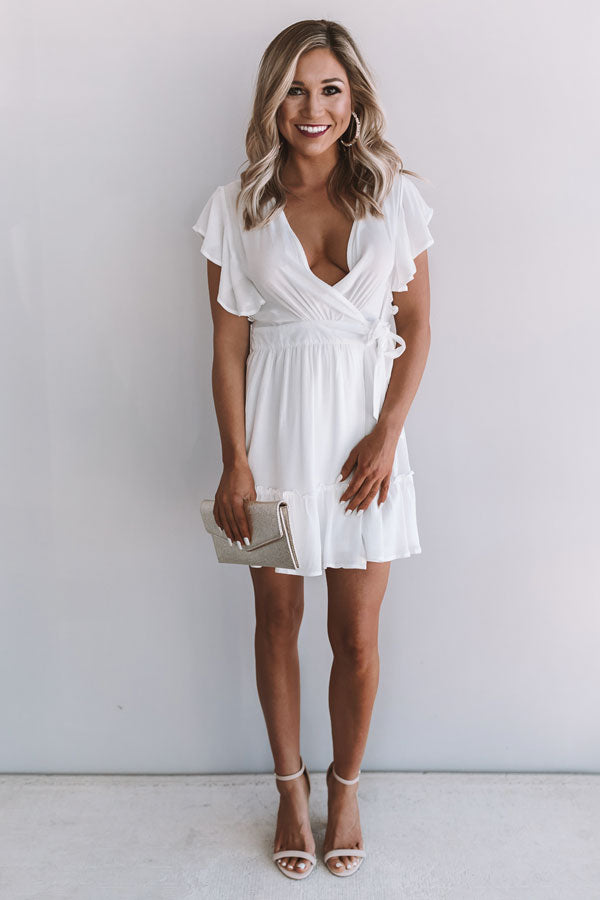 Magic At Midnight Wrap Dress In White Image - 1