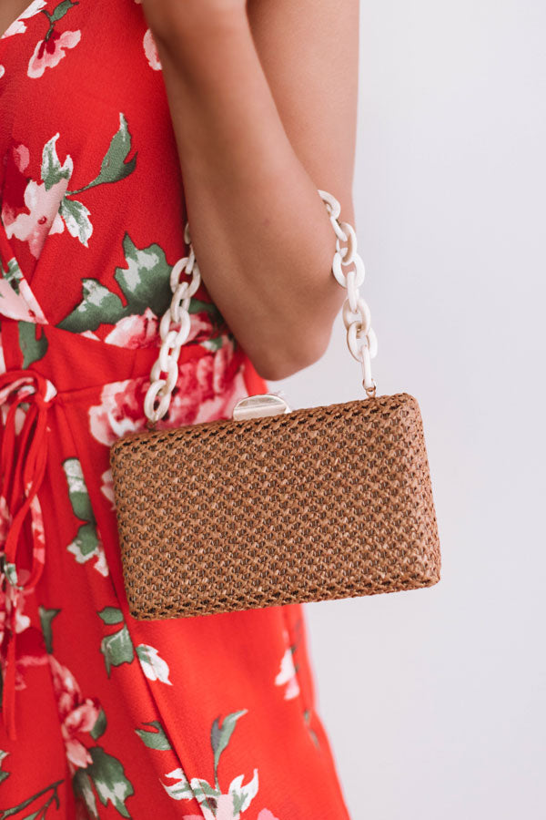 Antigua Afternoon Woven Clutch in Brown