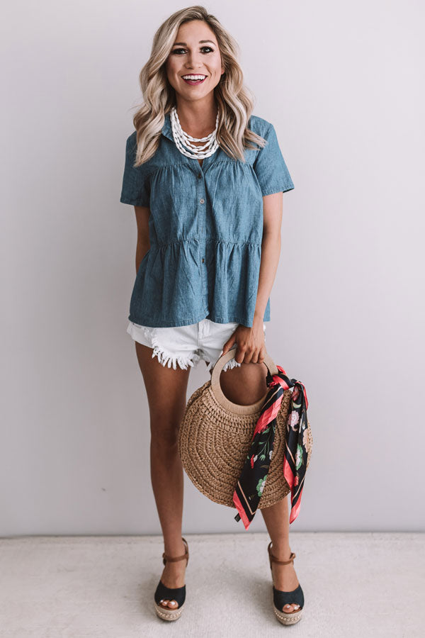 Champagne in Chambray Top Image - 1