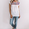Summer State Of Mind Embroidered Top White Image - 1