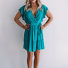 Magic At Midnight Wrap Dress In Turquoise Image - 1