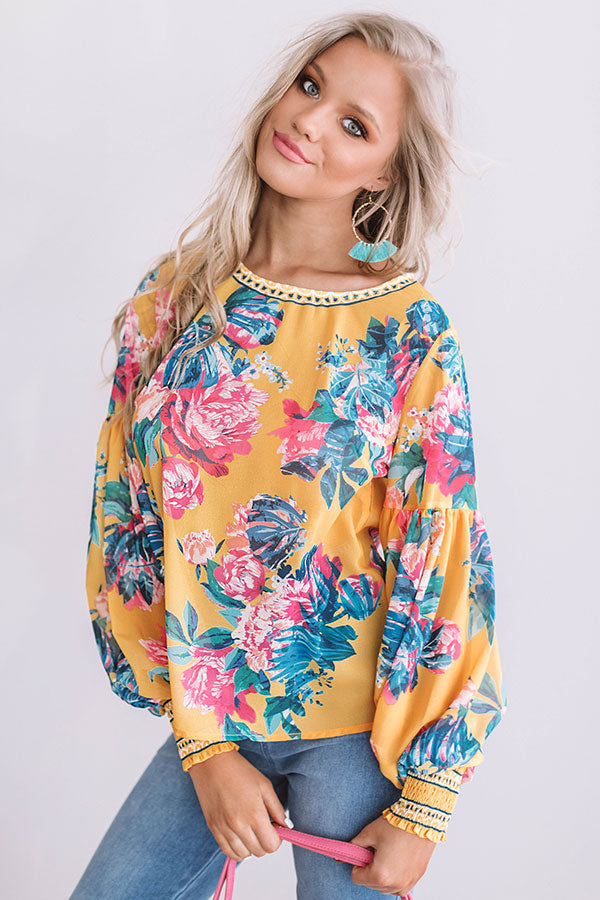 Blossoms and Brunch Shift Top in Golden Honey Image - 2