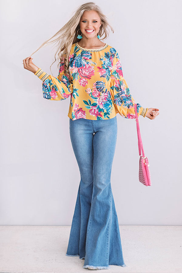 Blossoms and Brunch Shift Top in Golden Honey Image - 1