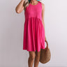 Beach Vibes Babydoll Dress In Fuchsia Image - 1