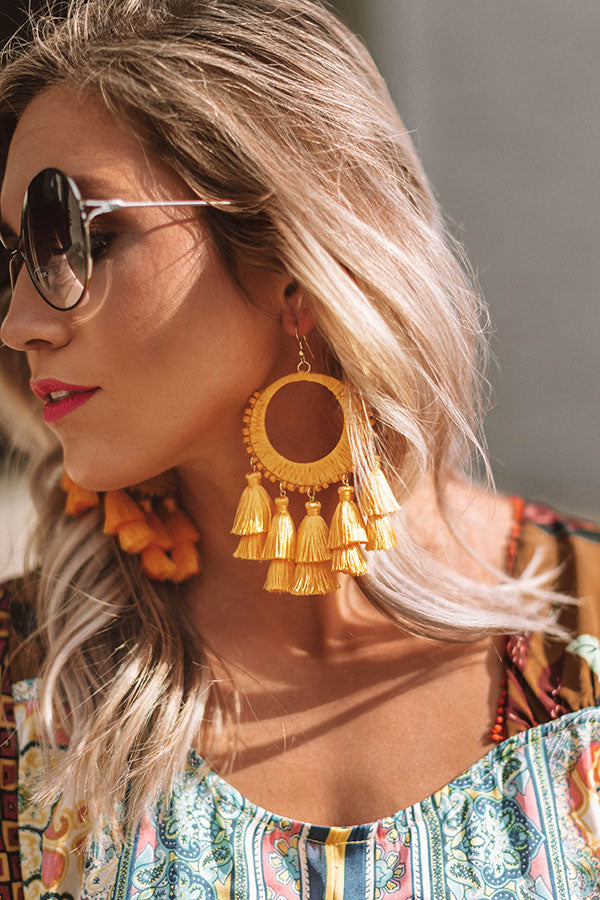 Bali Bungalow Earrings In Yellow
