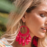 Bali Bungalow Earrings In Fuchsia Image - 1