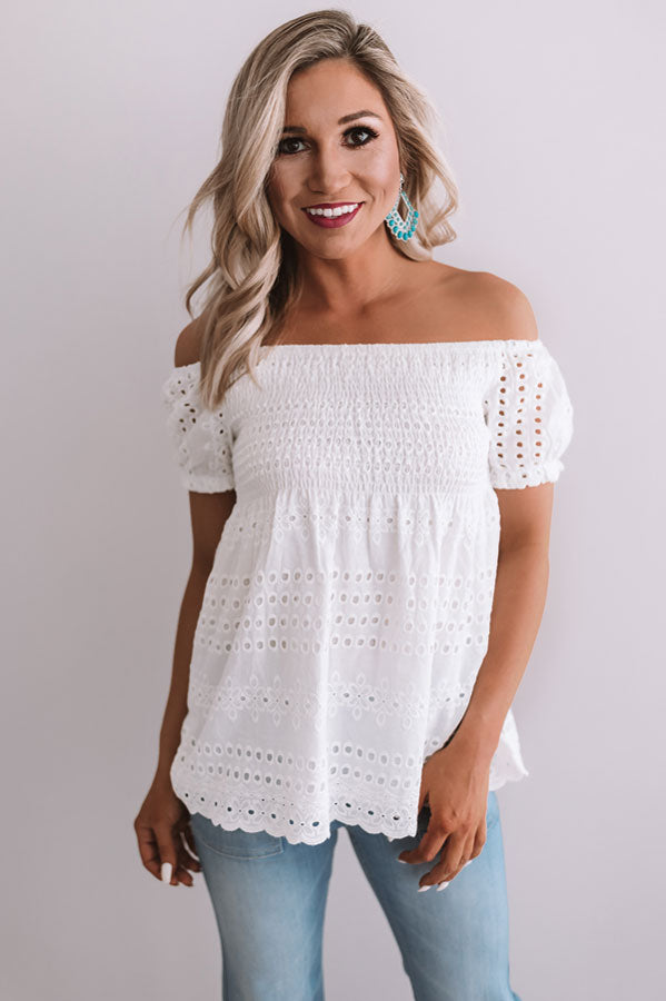 Beverly Hills Sunset Eyelet Top Image - 1