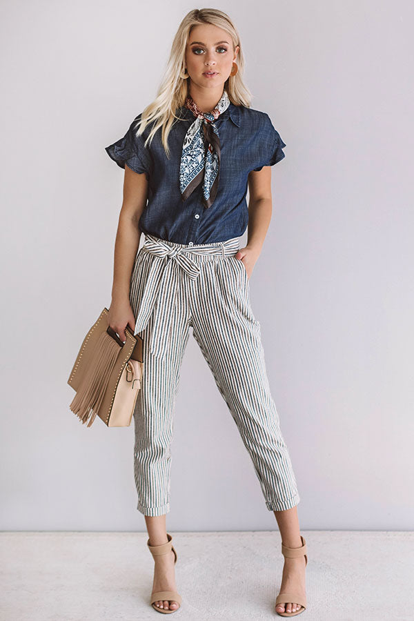 Island Adventure Chambray Top In Dark Wash Image - 1