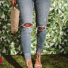 The Talia Midrise Distressed Ankle Skinny in Medium Wash Image - 1